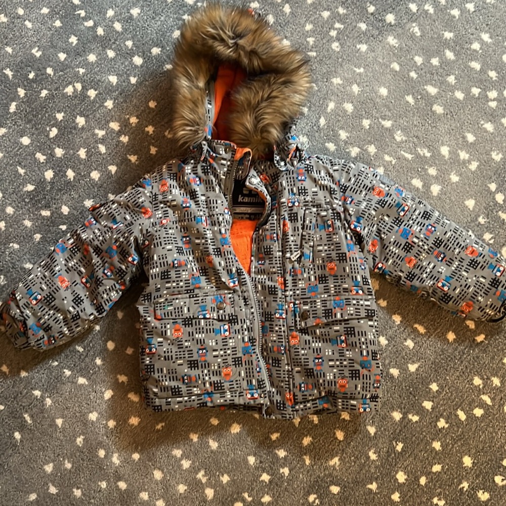 Kamik Kids' Vibrant Orange and Gray Jacket